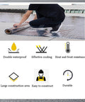 Hella Weatherproof Roof Protector Underlayment Roll loaded with solid bitumen waterproofing membrane during installation on roof.