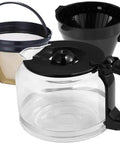 Components of Grind And Brew 15 Cup Coffee Maker With Timer And Auto Off Stainless Steel Black Coffee Machine With Removable Filter Basket