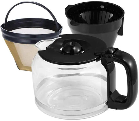 Components of Grind And Brew 15 Cup Coffee Maker With Timer And Auto Off Stainless Steel Black Coffee Machine With Removable Filter Basket