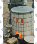 Heavy Duty Ceramic Fiber Blanket Insulation 2300F Continuous Use Temperature Six Pound Density wraps outdoor kiln, in use