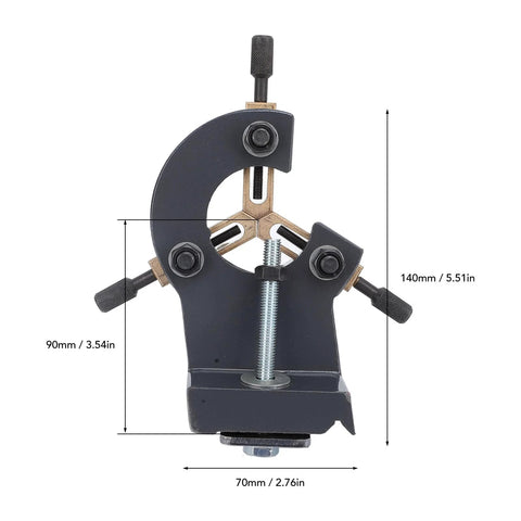 Baxnore grey metal lathe steady rest with three-point support and adjustable central screw for wood turning