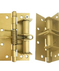Hella Sturdy Automatic Self Closing Door Hinge Spring Loaded Cabinet Hardware with smooth golden finish for cabinetry.