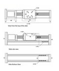 Beefed Up Heavy Duty Linear Guide Module With 57 Stepper Motor Nema23 And SFU1605 Ball Screw Actuator, top side bottom views