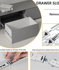 Heavy Duty 45mm Drawer Runners With Full Extension Drawer Slides Three Section Steel Ball Bearing Rails Side Mount 32 Inch in use