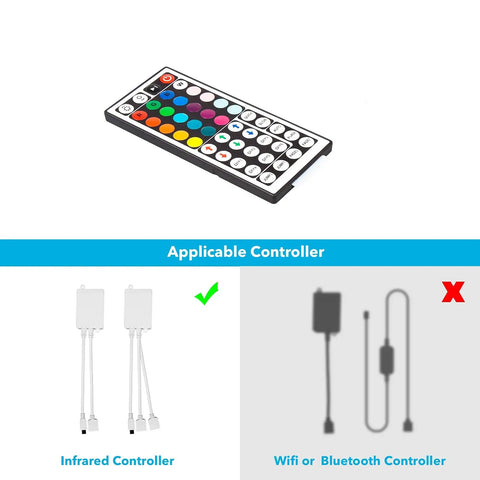 Two Pack 44 Key IR Remote Control For RGB LED Strip Lights Compatible With SMD 5050 3528 2835 RGB Infrared Controller