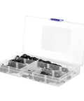 Internal Tooth Lock Washers Fasteners Kit 340pc Set with black star locking washers in clear storage case