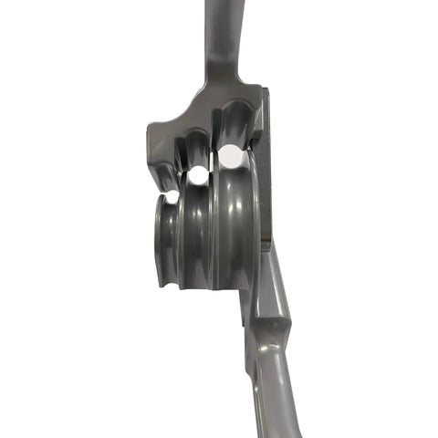 Rock Solid Heavy Duty Triple Head Tube Bender Built For No Sweat 180 Degree Copper And Steel Air Conditioning Line Bending With Clear Calibrated Size Markings, side view of bending tool jaw.