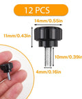 12 Pack M4 X 10mm Knurled Thumbscrews For Monitor Mounts And VESA Brackets, heavy duty stainless steel knobs, easy grip, quick setup.