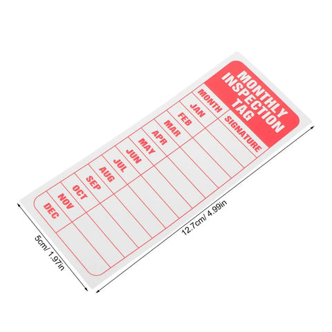 30 Pack Pro Grade Equipment Maintenance Inspection Stickers 5 By 3 Inch Monthly Log Labels Red Color