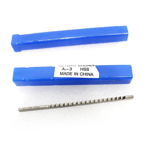3mm Push Type Keyway Broach Set in High Speed Steel for CNC Machines with blue protective case, made in China