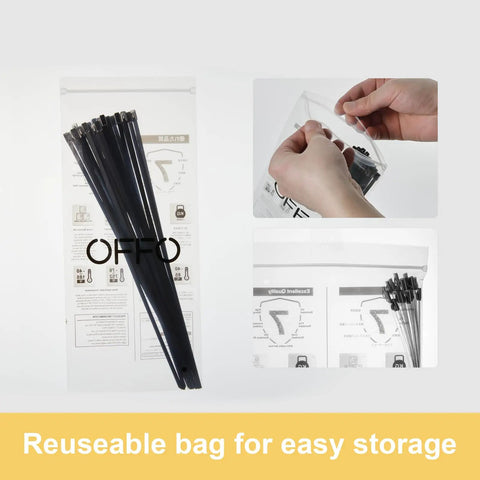 Heavy Duty 11.8 Inch Stainless Steel Zip Ties 304 Cable Ties 30 Pack in resealable storage bag