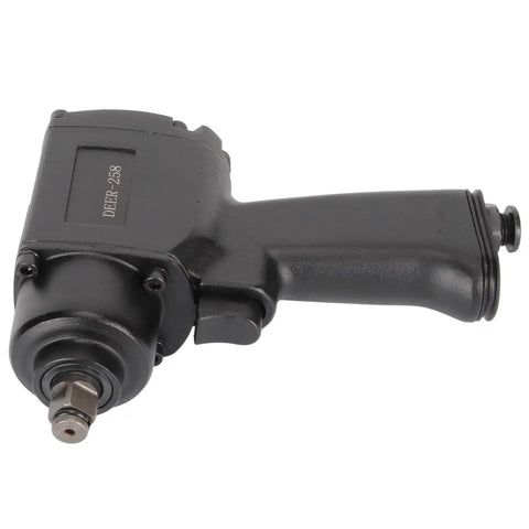 1/2 Inch Air Impact Wrench Delivering Killer 7500 Rpm Thrust And A Beefy 880 Ft Lbs Breakaway Grip showing side view, black ergonomic handle.