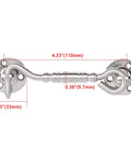 Two Pack Brushed Nickel Stainless Steel Hook And Eye Latch Four Inch Heavy Duty Barn Gate Door Lock measuring 4.33 inch.