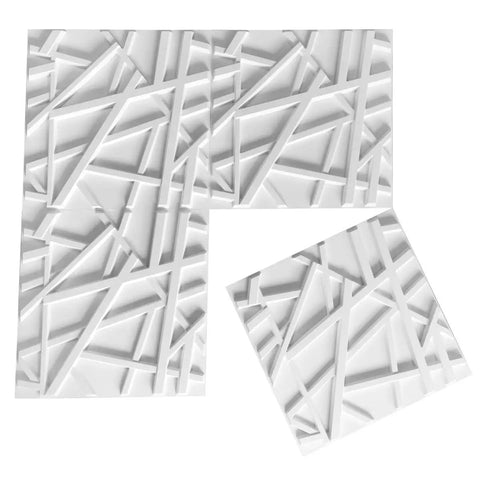 Dope 3D Wall Panels for Interior Decor Matte White Striped Geometric PVC 12 Pack showcasing geometric texture