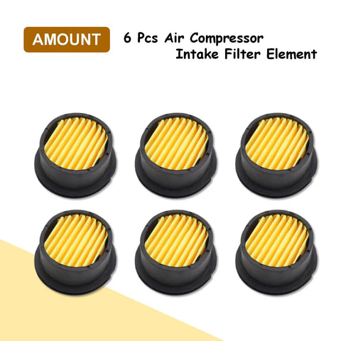 Six Pack Air Compressor Silencer Filter Replacement Elements For Oil Free Silencers Fits Most Oil Less Units Keeps Your Tool Quiet And Running Smooth 59 By 50 By 24 Mm Each 22 Grams, six pleated filter elements