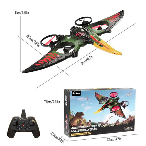 Pterodactyl Dragon RC Drone For Kids And Adults Indoor Ready Remote Control Plane with packaging and remote control