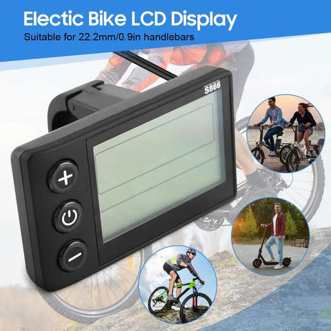 S866 Display Panel For Electric Bikes And Scooters, Compatible With 24V 36V 48V Systems, Real Time Speed Readout, Trip Computer, Power Monitoring, And Easy System Control For Quick Bike Upgrades