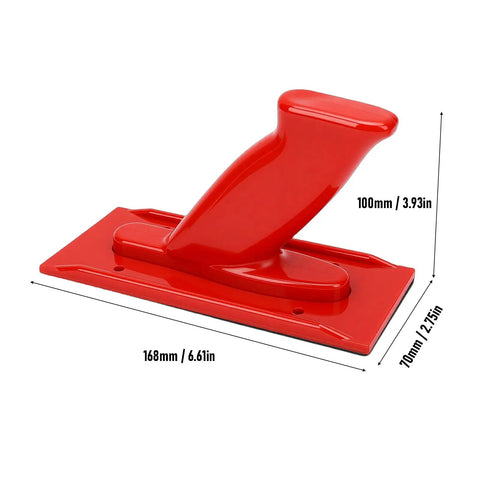 Built Tough Abs Table Saw Push Block With Angled Handle And Rock Solid Textured Grip, 168mm, bright red, safe wood cutting tool.