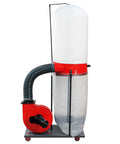 Crush Woodshop Messes With This Heavy Duty Vertical Woodworking Dust Collector with 15 gallon bag and 1500W motor.
