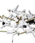 Self Drilling Drywall Anchors Kit 100 Pack with Zinc Plated Screws and Nylon Wall Plugs for Plasterboard Easy Install DIY Friendly Durable