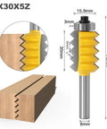 Top Shelf Multi Tooth Tenon Cutter With 8mm Shank For Woodworking And Splicing Machines, showing sharp flutes and dimensions.