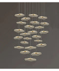 Modern Stair Chandelier Pendant Lights Indoor Lighting Ceiling Lamp Hanging Light Led Chandeliers for Living Room Indoor Lighting, featuring multiple acrylic shapes in unique arrangement.