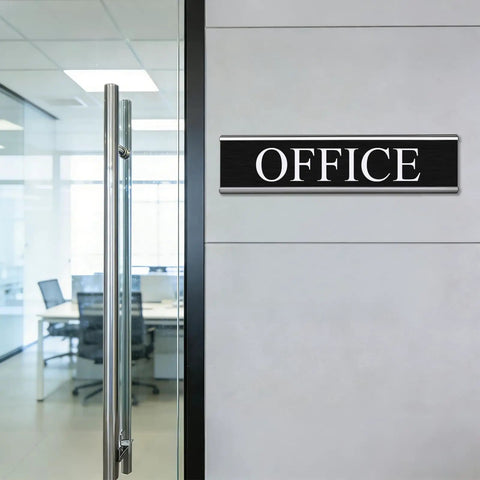 Textured Aluminum Name Plate Holders For Wall And Desk, Durable Office Sign Holders For Meeting Rooms