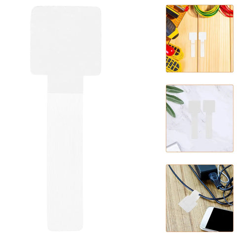 Self Adhesive Cable Straps Keep Your Desk Clean And Tangle Free Bundle Wires Fast With Reusable Hook And Loop Design on a flat surface.