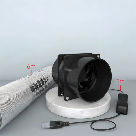 USB Solder Smoke Absorber With 1 Speed ESD Fume Extractor Fan and 6M, 1M Pipe Duct for Portable Ventilation setup.