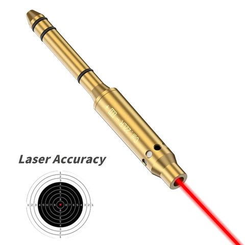 22LR Red Laser End Barrel Bore Sight Sighter For Wheelguns Pistols Rifles And Air Guns Easy To Fit Brass Construction Class IIIA 5mW