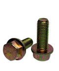 Grade 8 Flange Frame Bolt Yellow Zinc Plated 3/8 in Length 7/8 in Full Thread 1000 Pack Heavy Duty Hardware Assortment for DIY Projects