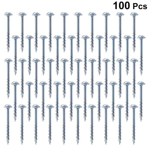 Woodworking Self Tapping Screws Set Of One Hundred Pieces One And A Half Inch Length Carbon Steel With Coarse Threads