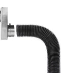 4 Inch Flexible Duct Hose, 12 Foot Black Vent Tube With 4-Layer Aluminum Construction And 2 Clamps connected to vent
