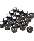 A01 Silver Tone Potentiometer Rotary Knob Set for 6mm Shaft, 360 Degree Volume Control, Replacement Parts for Audio Gear, 20 Pcs