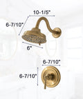Boss Brushed Gold Shower Faucet Valve Kit For Wall Mounted Shower Fixtures Complete Mixer With Single Function Trim Kit Set