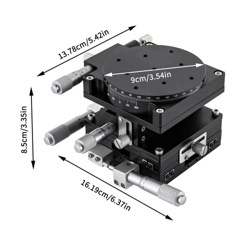 4 Axis 90mm By 90mm Manual Linear Positioning Stage With Sliding Table For Precision Inspection And Equipment Positioning