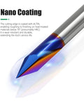 Versatile 1 Inch V Groove Router Bit For Woodworking Projects With 15 Degrees To 90 Degree Angles, showing ALTIN coated cutting edge.