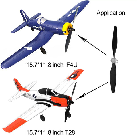 Image showing application of Three Pack F4U RC Plane Propellers With Prop Savers and Adapters For T28 And P51 Style RC Aircraft