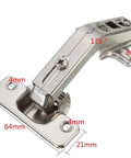 135 Degree Corner Folded Cabinet Door Hinge For Kitchen And Bathroom Silver Finish Adjustable Metal Hardware 1 Piece