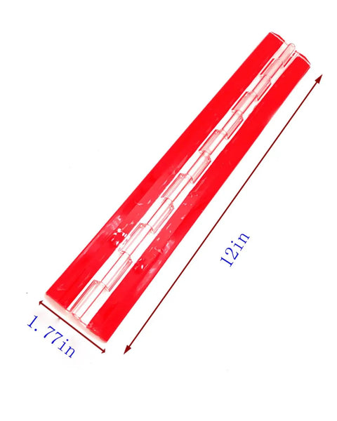 Hella Tough Clear Acrylic Continuous Piano Hinge Set 12 Inch self adhesive with 1.77 inch width for DIY projects.