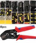 Must Have Waterproof Electrical Wire Connector Kit With 1 2 3 4 5 6 Pin Quick Crimp Connectors For Motorcycle Truck Car Male And Female 708 Piece Set SN48B Included, showing divided box with assorted connectors and SN48B crimping tool