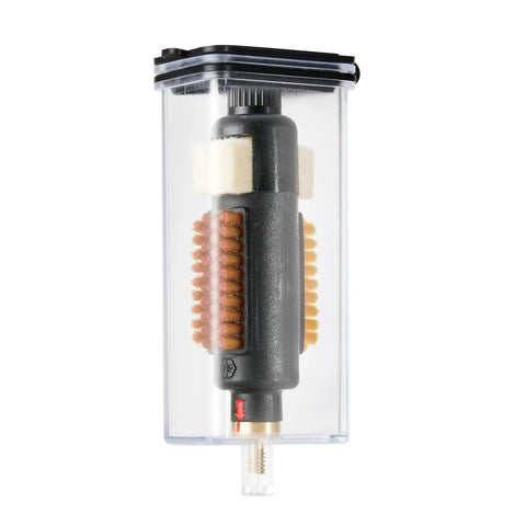 Quick Action Cleaning Brush For Rifles Heavy Duty Field Ready Gunsmithing Care Tool with durable bristles, bottle design.