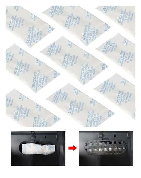 Moisture Absorbing Desiccant Packets AMS Ready For Filament Dryer Box Fits P1P P1S X1C 24 Pack shown with installation diagram