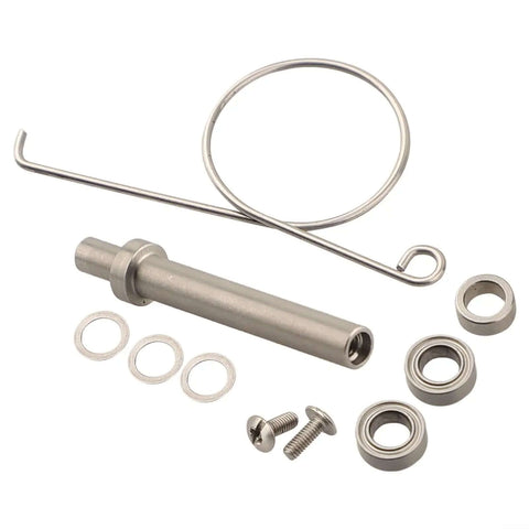 Cool Fishing Reel Handle Knob Repair Kit With Shaft And Bearings Includes Washers Screws Gasket Assembly For Freshwater Upgrades银色金属 10 Pieces Size 7 4 2 5mm; metal parts laid out