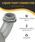 Tough As A Nail Ninety Degree Conduit Connectors Built Heavy For Pro Wiring Sites One Point Two Five Inch Grey Nylon Connectors