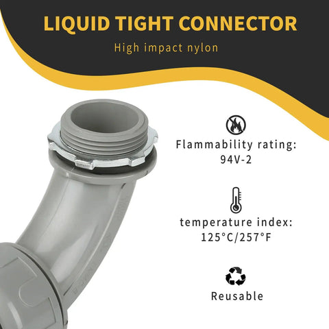 Tough As A Nail Ninety Degree Conduit Connectors Built Heavy For Pro Wiring Sites One Point Two Five Inch Grey Nylon Connectors