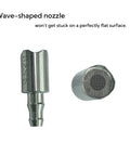 Wave-shaped nozzle for Food Grade Electric Water Transfer Pump with stainless steel filter for easy pouring.