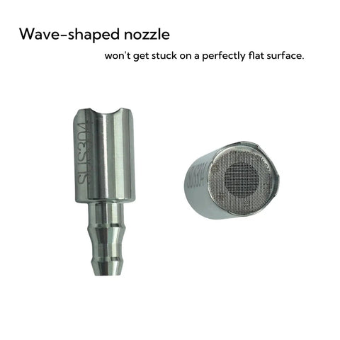 Wave-shaped nozzle for Food Grade Electric Water Transfer Pump with stainless steel filter for easy pouring.