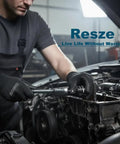 Mechanic using Beefy Impact Socket Adapter And Reducer Set 3/4 To 1/2 Inch And 1/2 To 3/4 Inch Drive on engine
