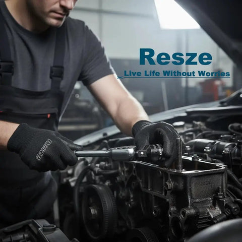Mechanic using Beefy Impact Socket Adapter And Reducer Set 3/4 To 1/2 Inch And 1/2 To 3/4 Inch Drive on engine